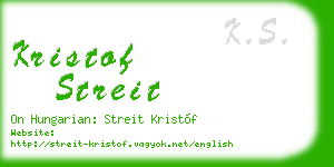 kristof streit business card